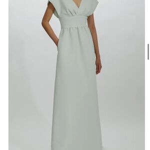 Black V-Neck Cap Sleeve Maxi Gown